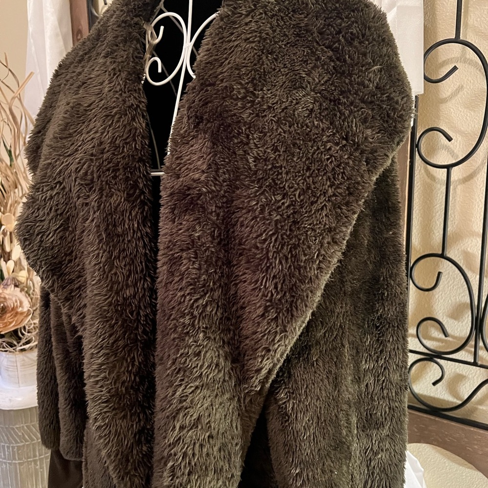 Zenana Outfitters Olive GreenTeddy Jacket - Picture 2 of 4